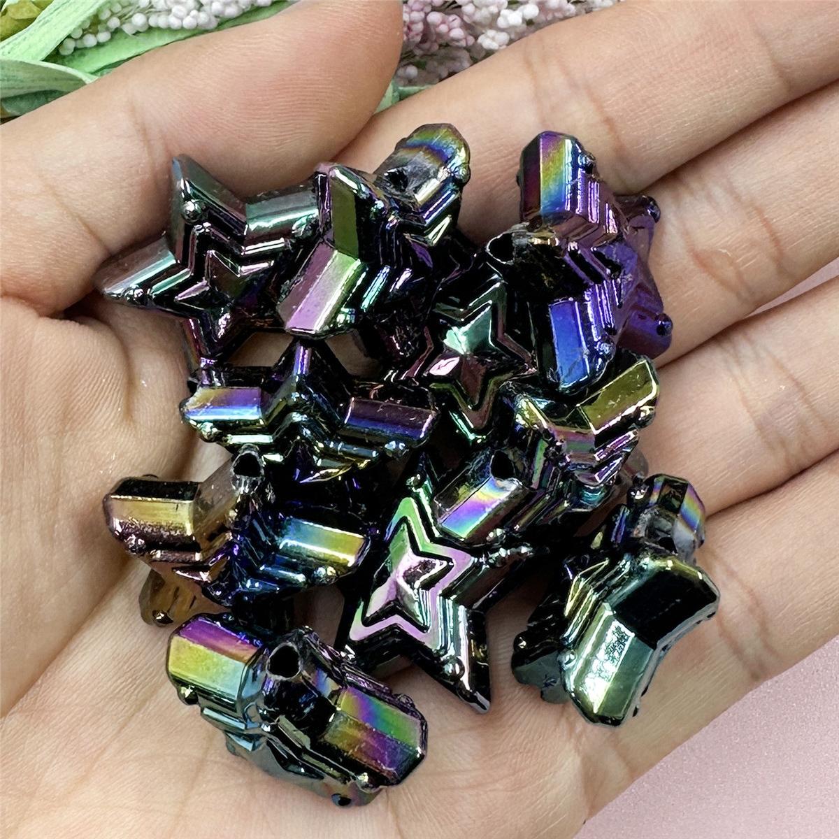 

10 шт. акриловые бусины 22,8 мм, цветная пентаграмма, сделай сам, изготовление ювелирных изделий, материал ручной работы, мода чёрный