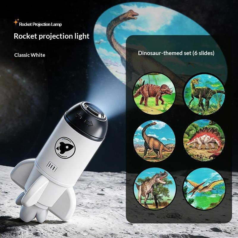 2 in 1 Rocket Galaxy Star Projector Adjustable Focus Ambient Projection Light for Bedroom Home Party Decoration