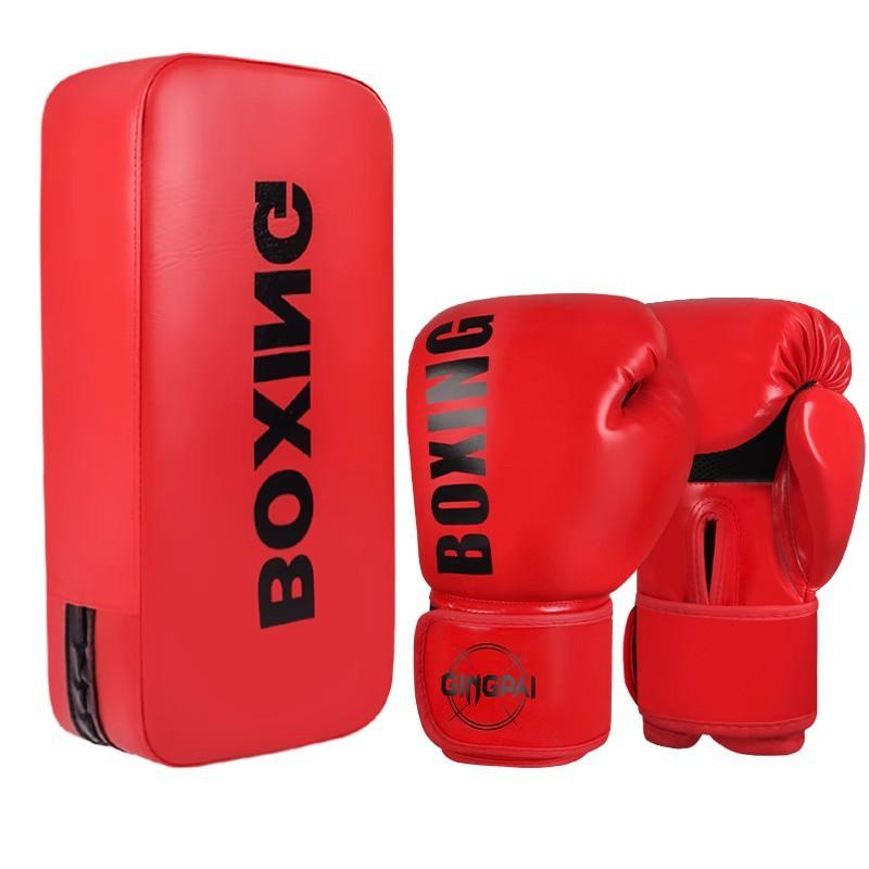 Kids Adult Boxing Gloves Set With Hand Targets Foot Target Martial Arts Training PU Leather 6oz-12oz