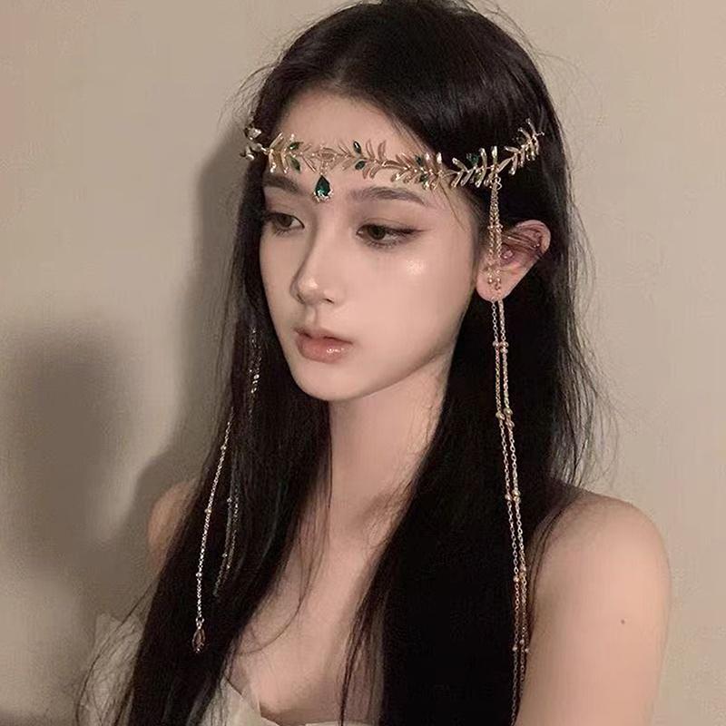 

Сладкое свадебное украшение для головы ручной работы Свадебная цепочка для головы Ювелирные украшения для волос для женщин Повязка на лоб Аксессуары