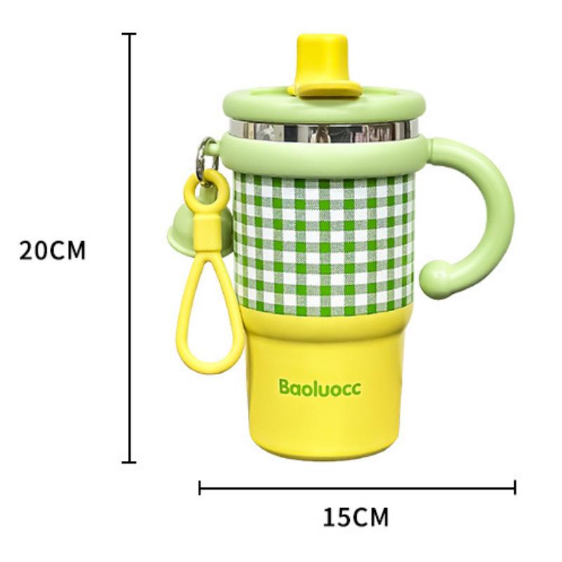 Kaffeebecher Outdoor Thermo Wasserflasche Edelstahl Eis Ochsenbecher mit Strohhalm Hält kalt und warm Vakuumflasche Thermosbecher