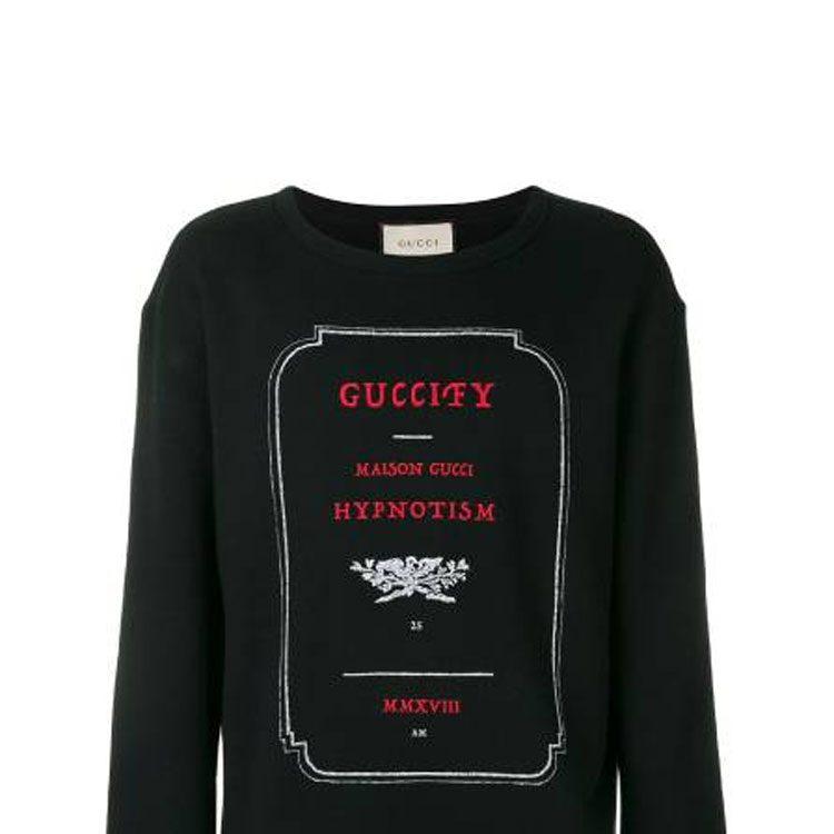 GUCCI Sweatshirts Men's Black Crew Neck Moderate Regular 475532-X3N46-1082