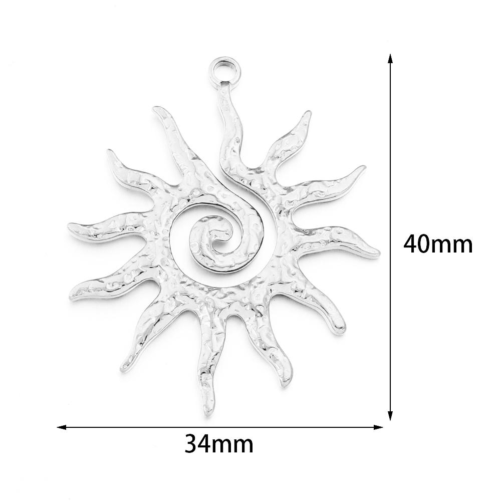 2pcs/lot Stainless Steel Retro Pendant Gold Color Sun Flower Moon Shape Charms For DIY Crafts Necklace Earrings Gift Accessories