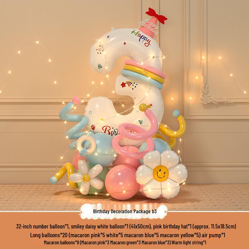 Accessori fotografici per il 3° compleanno del bambino: Palloncini e Decorazioni Numeriche