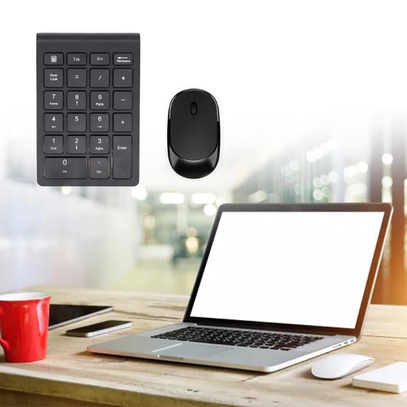 22-Key Numeric Keyboard Keypad 2.4G Wireless Number Pad and Mouse Kit Protable For Laptop Phone Tablets with USB Adapter