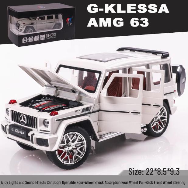 1:24 G63 Alloy Off-Road Toy Car, Six-Doors Open, Light & Sound, Pull-Back Action for Kids