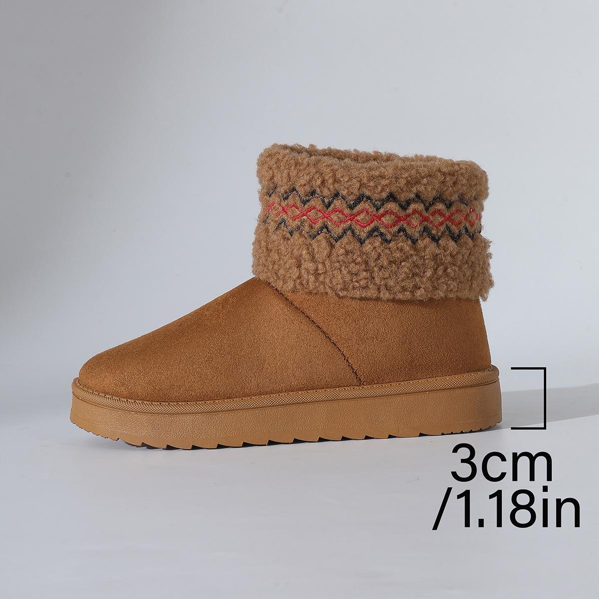 

2025 Winter Fleece-Lined Thermal Snow Boots New Arrival Oversized Cuffed Casual Thickened Short Boots 43 верблюд