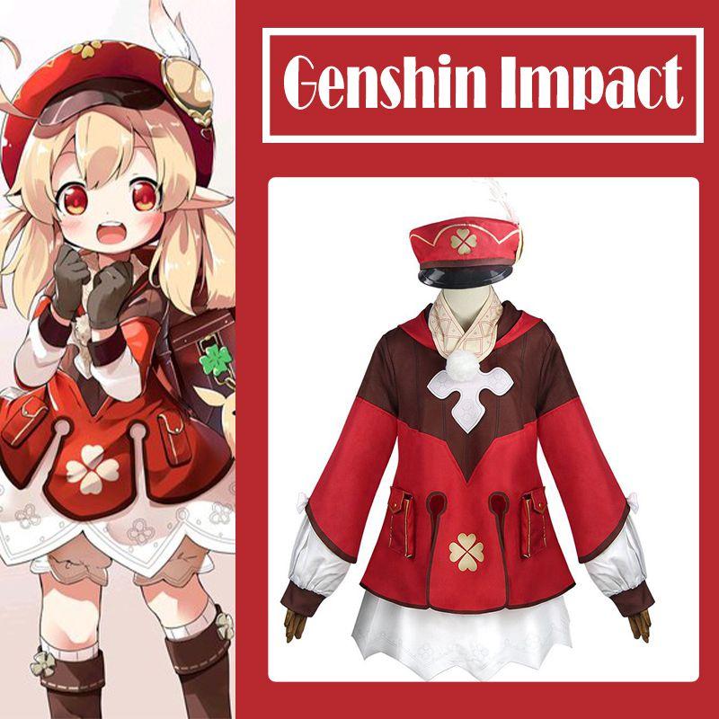 Impact Genshin Klee Cosplay Full Set Costume Party Outfit Uniform Halloween