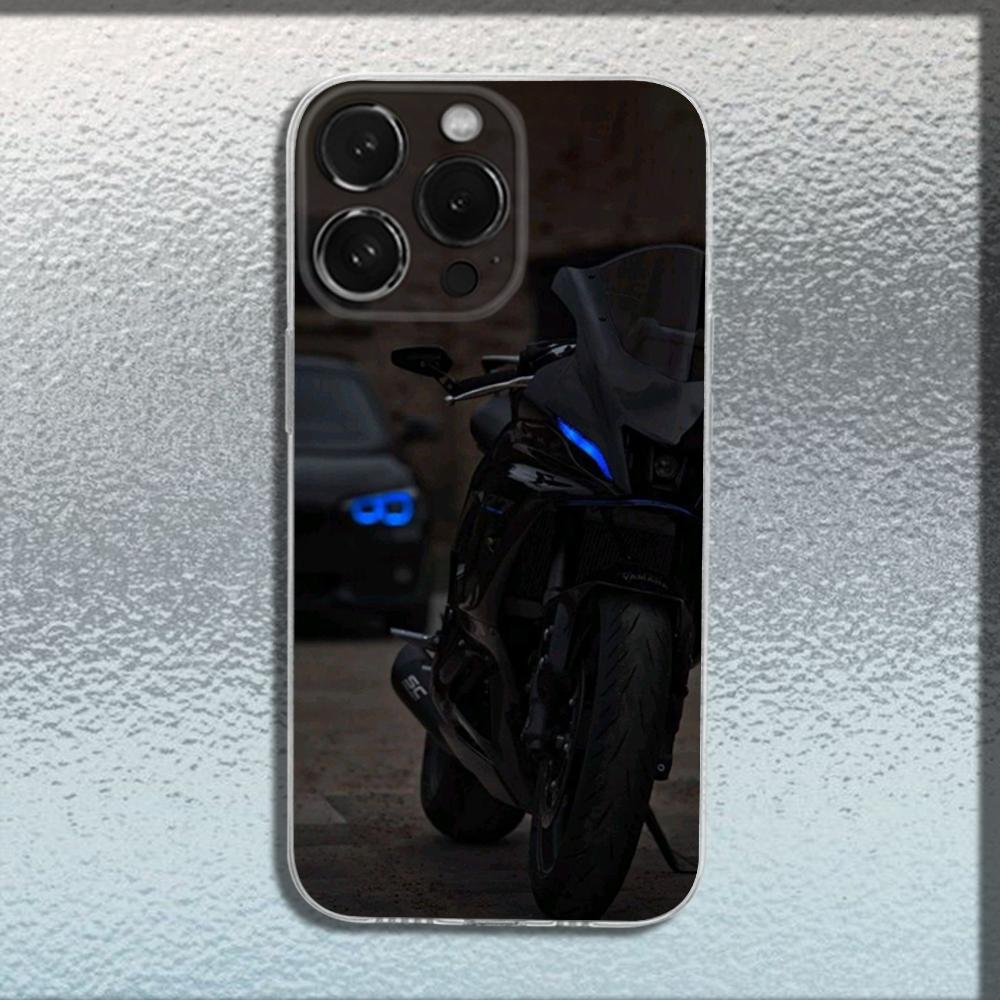 Moto R7 Bike Y-YAMAHAS Phone Case For iPhone 16,15,14,13,12,11 Plus,Pro,Max,XR,XS,X,Plus,SE,Mini Transparent Soft Cover