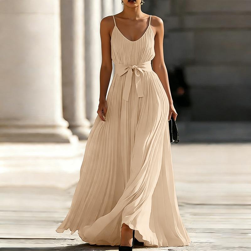 ZANZEA Bohemian Women Elegant V-Neck Straps Sleeveless Sling Long Dress S