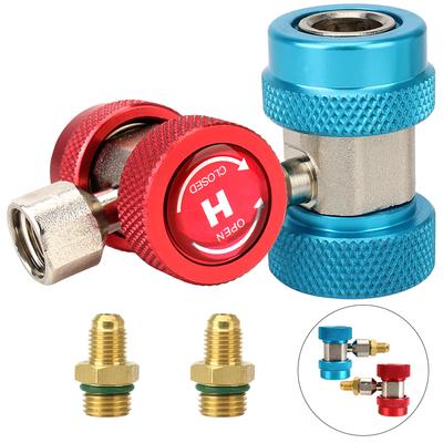 Auto Repair Tools Car Air Conditioner Fluoride Converter Adjustable R134A High Low 2Pcs Quick Coupler Connector Adapter