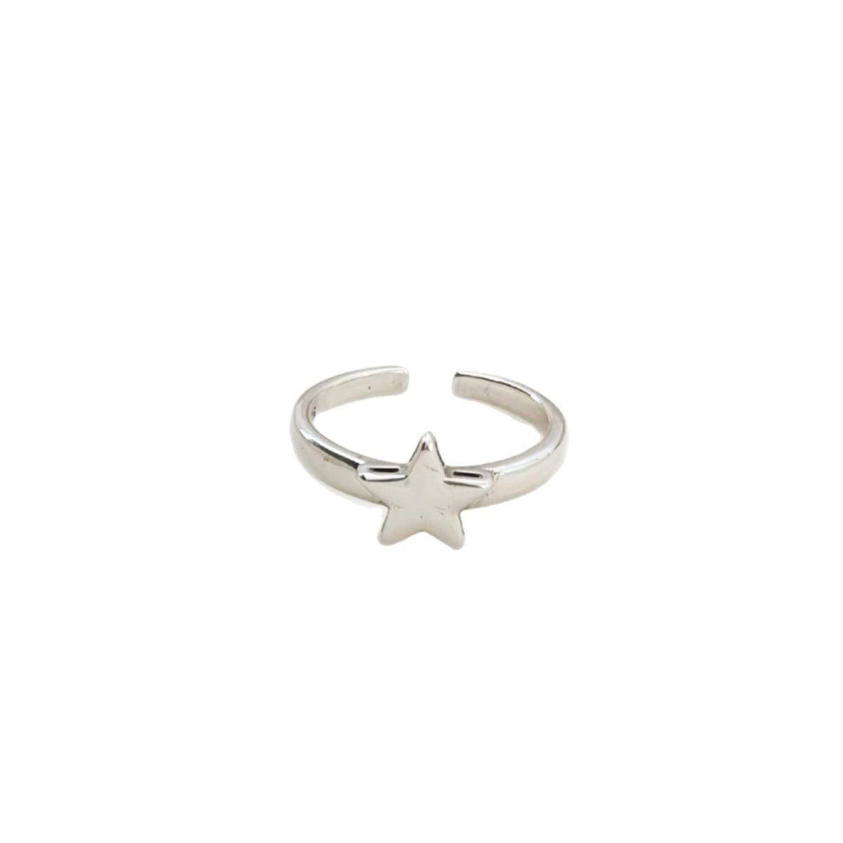 Fashionable Distressed Star Open Ring for Women - Sweet & Fresh Style античный серебряного