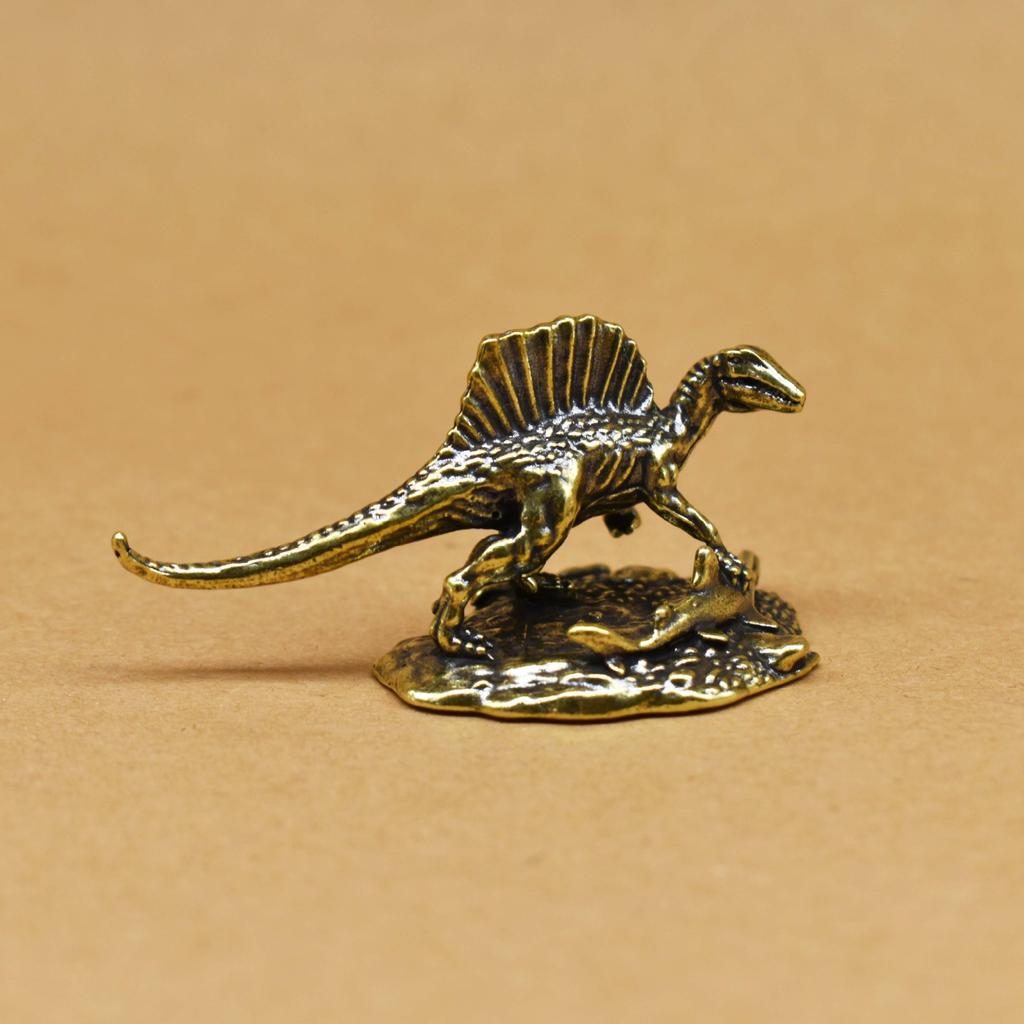 Jurassic Stegosaurus Dinosaur Brass Ornament Personality Fun Gift Antique Bronze Craft Collectible