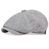 Men's Spring and Summer Thin Breathable Octagonal Hat Sunscreen Retro Beret