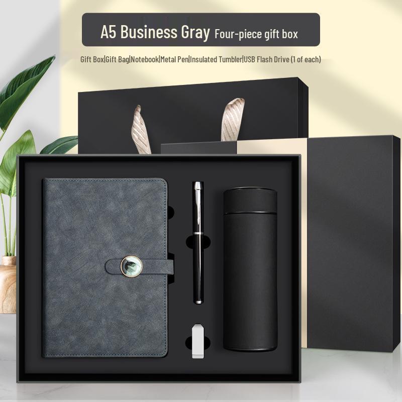 Customizable Logo Laptop Gift Set: Thickened A5 Notebook for Business Meetings