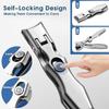2 PCS Heavy-Duty Nail Clippers Set – Wide Jaw Toenail Clippers with Anti-Splash Catcher & PU Case for Seniors and Men
