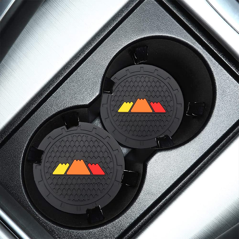 2 Pcs Tri-Color Tri-Color Car Cup Holder Coasters Auto Truck Interior Accessories for Tacoma TRD 4Runner Tundra Sequoia Rav4 Hig