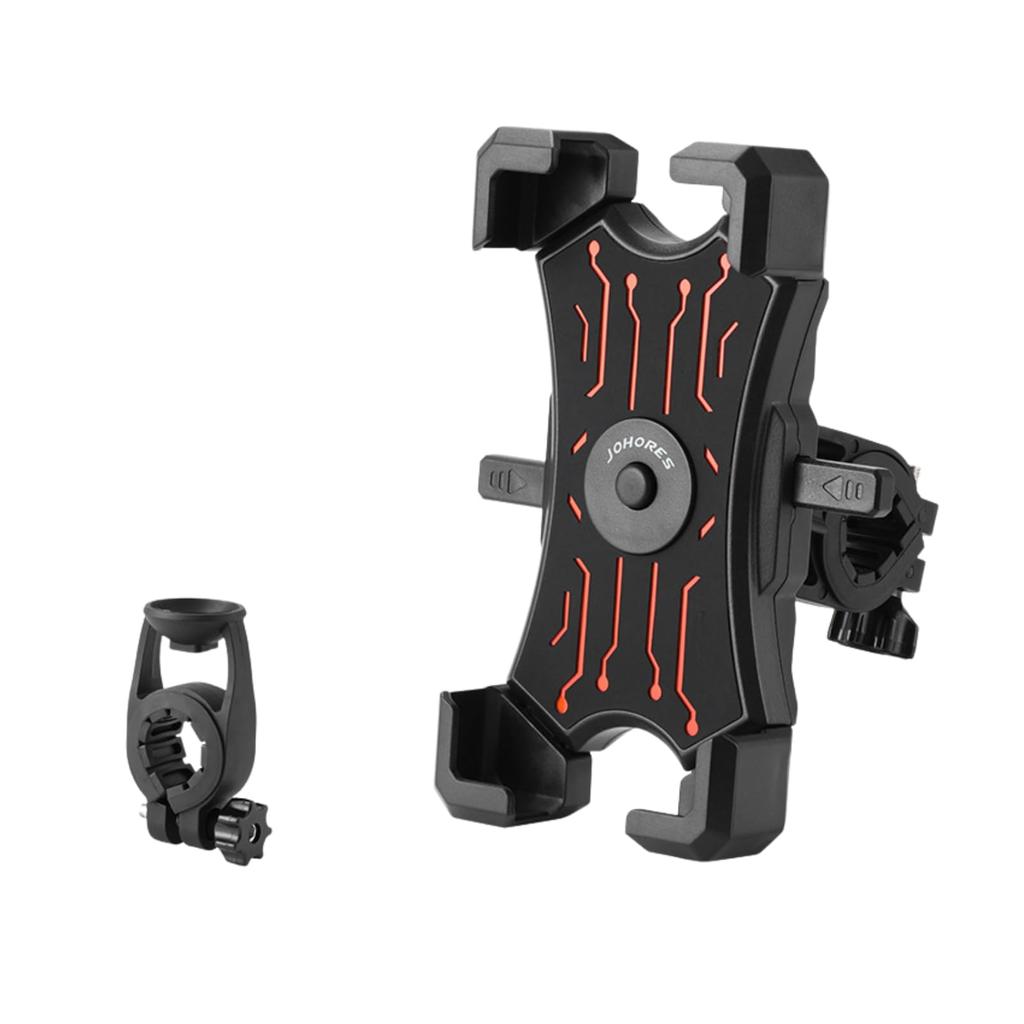 BeGrit Bicycle Phone Handlebar Mechanical Secure Compatible with Road Cross and City Bikes Holder, Mount, One-Touch Attachment, Lock, Four-Pawl