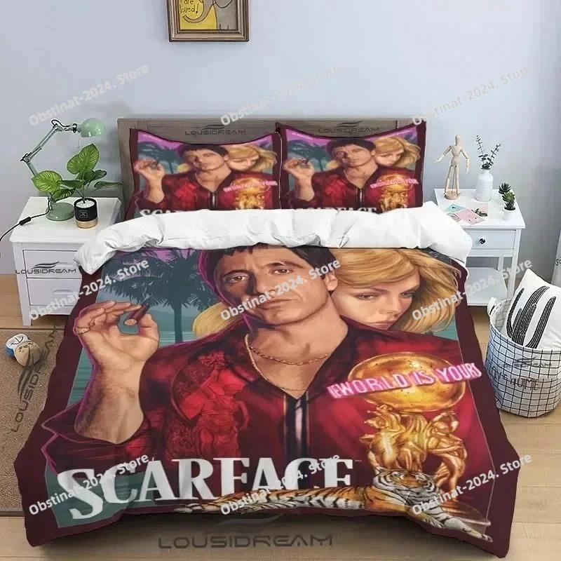 3D Printing Movie Scarface Bedding Set Duvet Cover Bed Set Quilt Cover Pillowcase Comforter king Queen Size Boys Adult