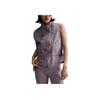 Solid Color Stand Collar Zipper Vest Women Tops Light-Purple Mineral FV6399-226
