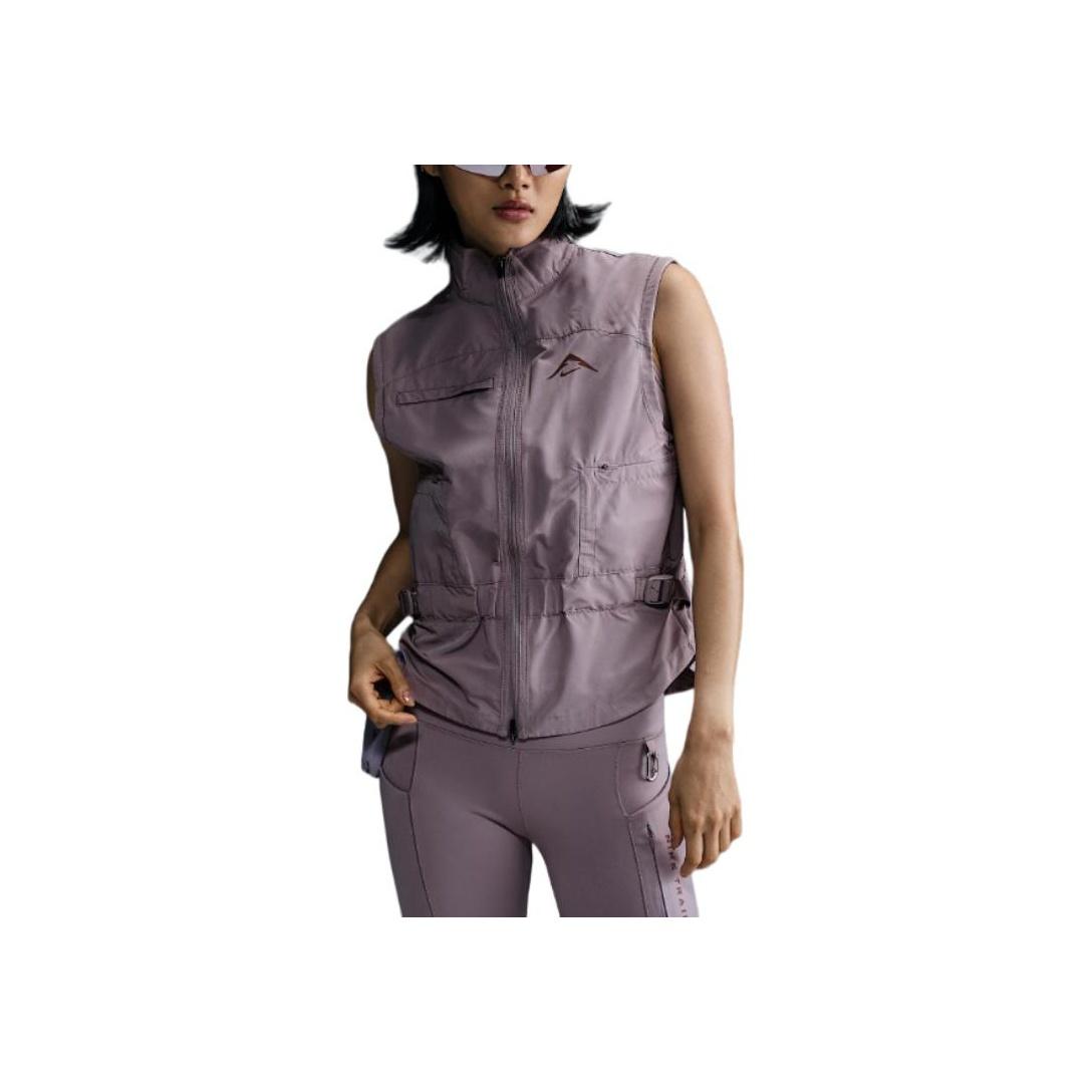 

Nike Solid Color Stand Collar Zipper Vest Women Tops Light-Purple Mineral FV6399-226 M