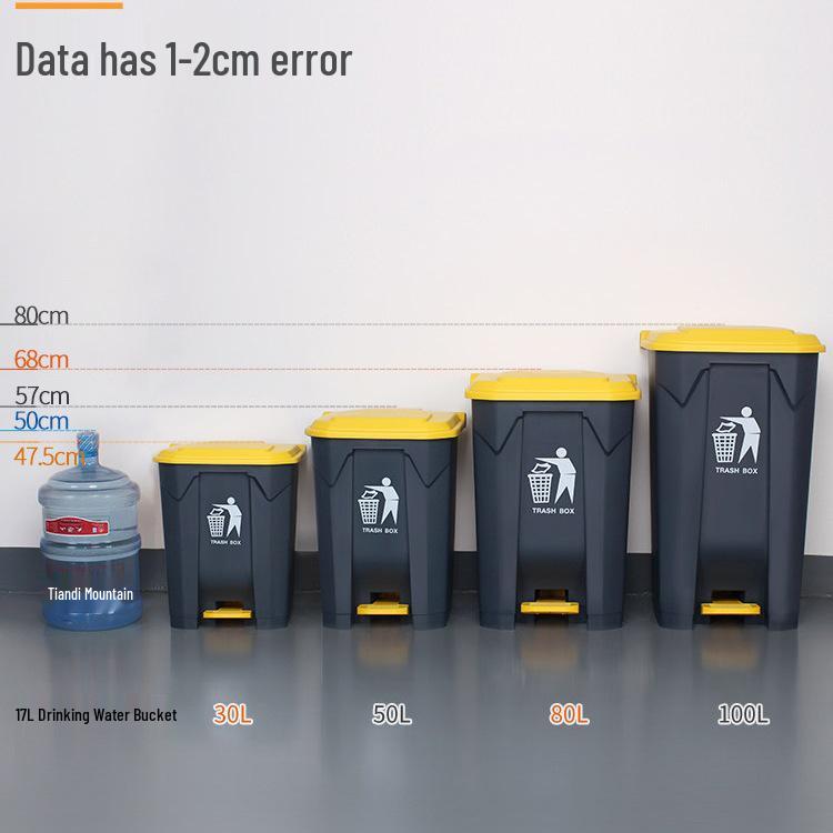 Large Foot-Pedal Trash Can with Lid for Commercial, Office, Outdoor, and Household Use