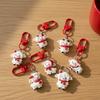 Cute Resin Red Scarf Lamb Keychain The Year Of The Goat Key Ring Bag Pendant Decoration New Year Gift
