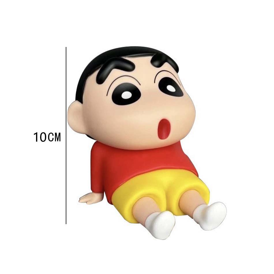 Anime Crayon Shin Chan Phone Holder Figures Kawaii Desktop Ornaments Cartoon Watching TV Phone Support Cute Doll Decorations