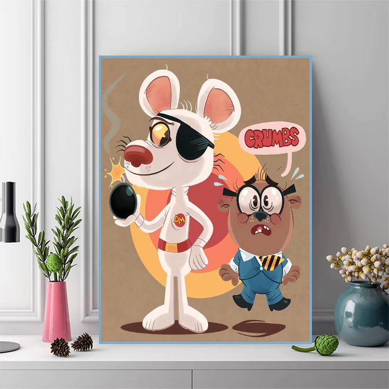 Danger Mouse 100% Round Full Drill 5D DIY Diamond Painting Embroidery Cross Stitch Rhinestone Décor