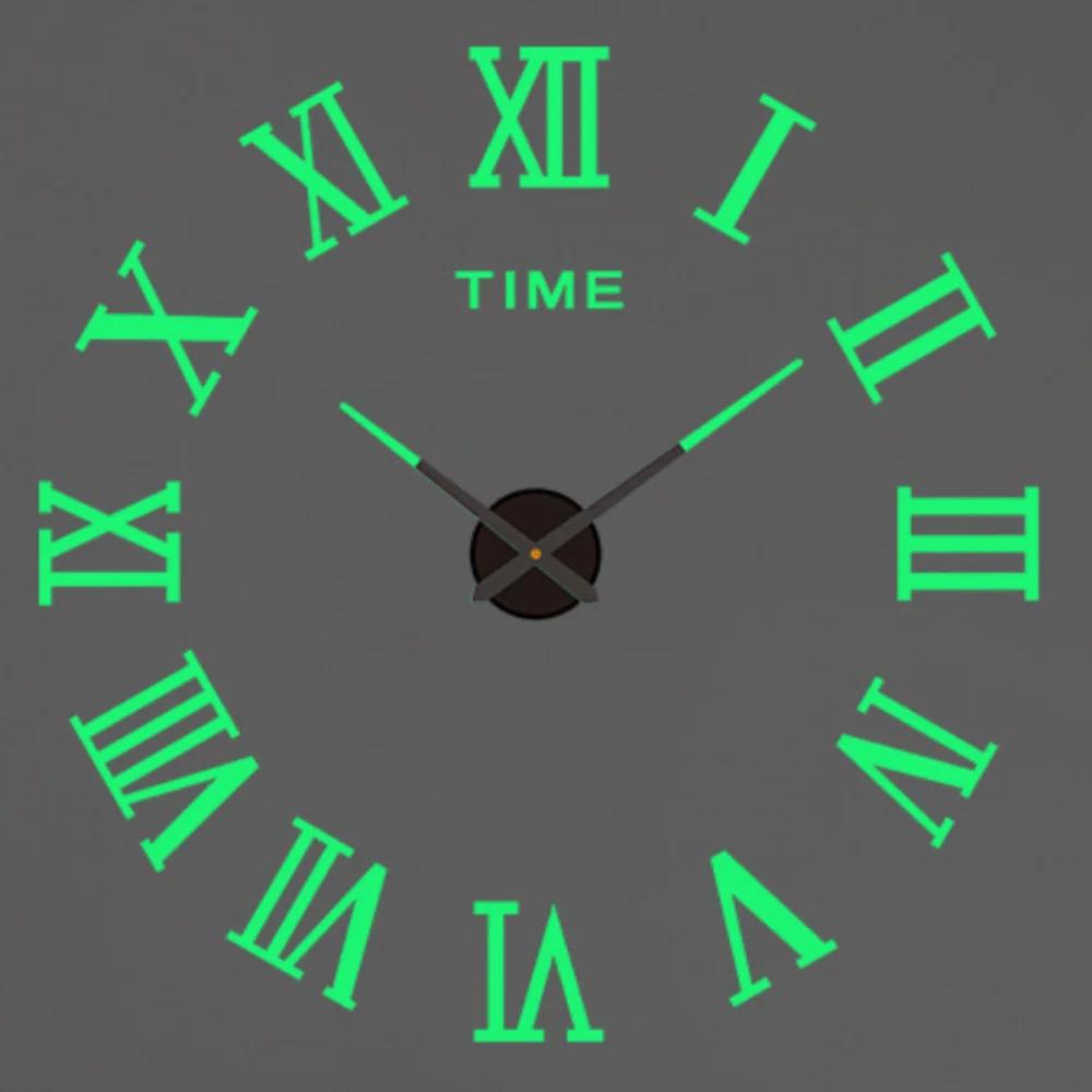 Modern Design Large Wall Clock 3D DIY Quartz Clocks Watches Acrylic Mirror Stickers Living Room Home Decor Horloge