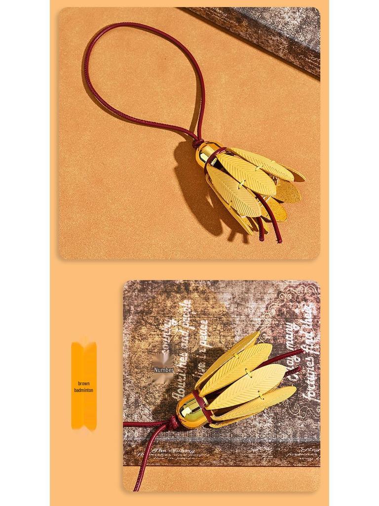 Klassischer Luo Jia Leder Badminton Schlüsselanhänger Taschenanhänger