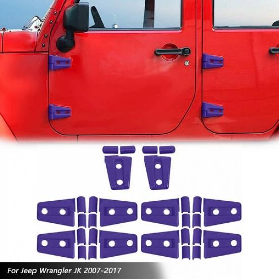 For JK 2007-2018 Jeep Wrangler Door Hinge Cover & Hood Hinge Trim Sticker Purple