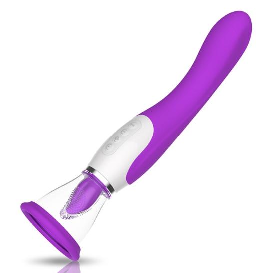 Oral Sex Licking Tongue  Breast Suction Cup Vibrating Clitoral Massager Clitoral s