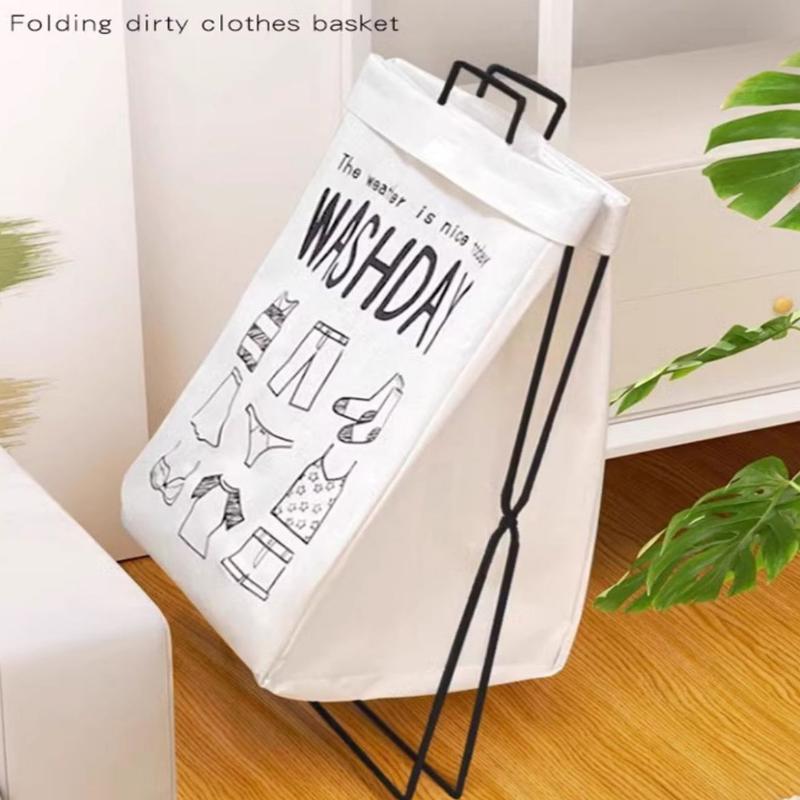 1Pc Large Capacity Dirty Clothes Basket Folding Storage Laundry Storage Box With Handle Foldable Storage Bag