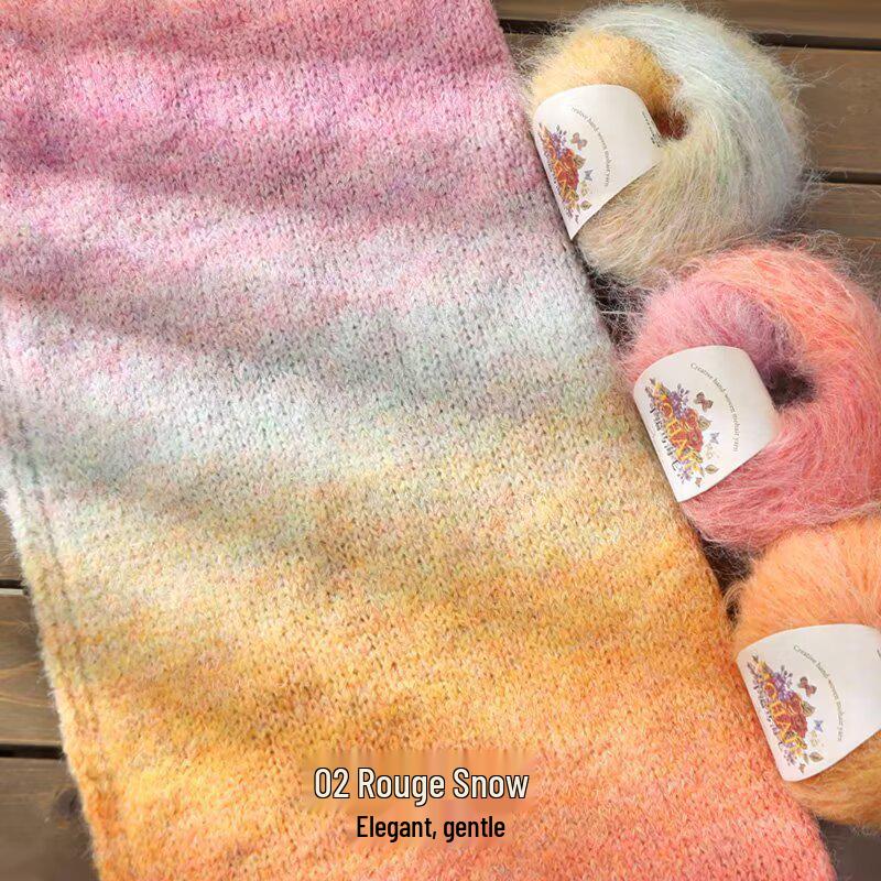Filato in Lana Alpaca Mohair Seta Tinta Unita per Lavorare a Maglia a Mano Maglioni, Sciarpe e Sciarpe