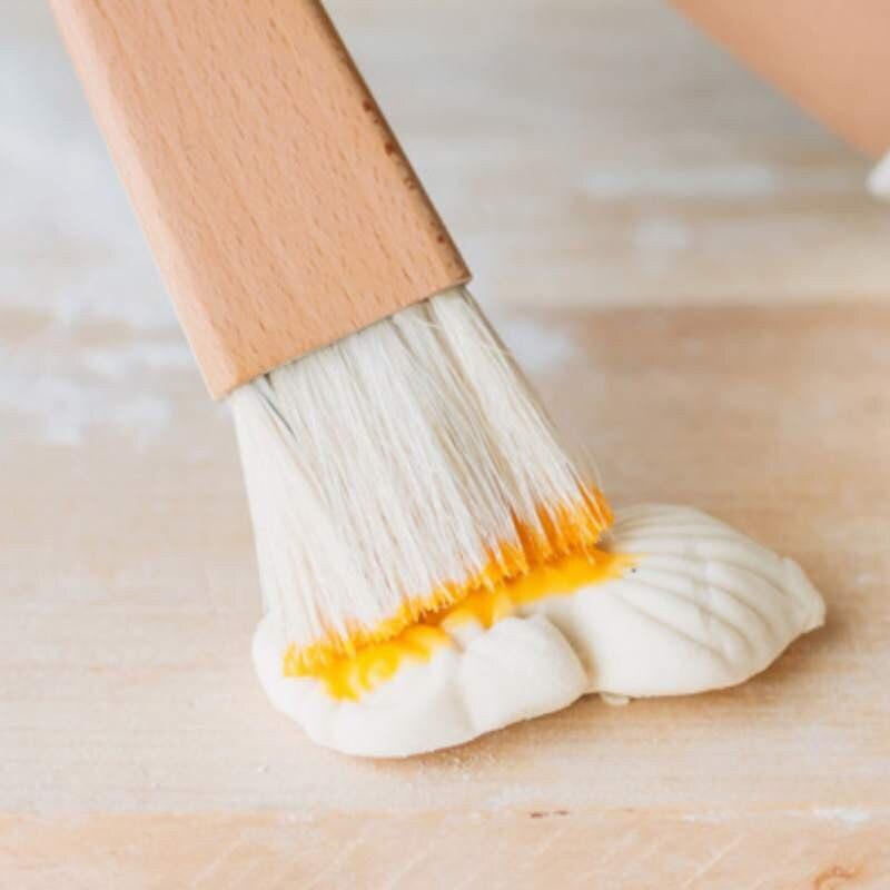 Wooden Barbecuing Brush Oil Basting Baking Brush Kitchen Wooden Handle Pastry Brush