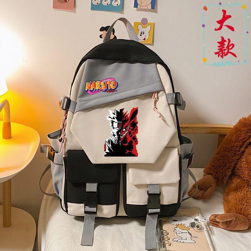 Anime-Themed Lightweight Backpack Teens Students 20-35L Capacity Fits 15-inch Laptop Nylon With Character Print Unisex