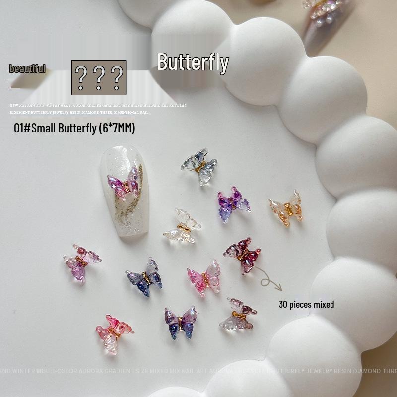 

Huancai 3D Resin Colorful Butterfly Nail Art Accessories, 2025 Collection