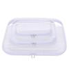 3pcs Transparent Makeup Bag with Handle Water Proof Clear Hard Shell Case for Travel White