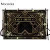 Great Gatsby Theme Birthday Party Photography Background Black Golden Line Customize   Decor Backdrops Banner