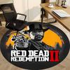 1pc Red Dead Redemption II Office Round Area Rug, Indoor Mat Suitable For Office,Bedroom Living Room Home Decor, Room Deco a0926037