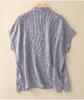 Summer Simple Cotton Linen Short Sleeve Striped Women's Shirt Loose Tops Female Blouses