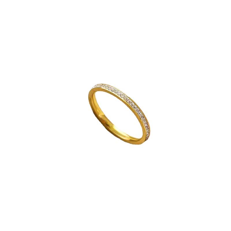 Women's High-End Titanium Steel Diamond Ring – Fashion & Light Luxury Style