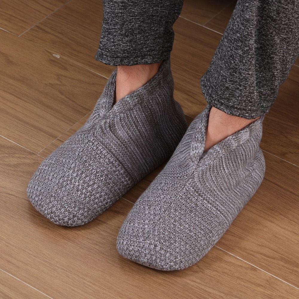 Ankle Tube Winter Floor Socks Non-slip Knitted Sleeping Socks Thicken Plush Socks Men