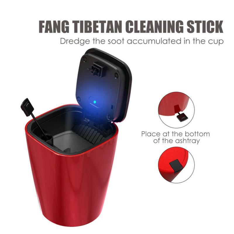 Portable Car Ashtray Double Inner Box With Led Lighting Trash Car Interior Supplies