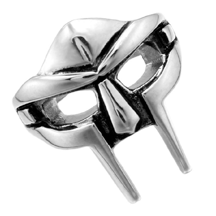Doom Mask Åpnering Ring for Menn Justerbar Punk Stil Egyptisk Farao Mannsring Smykke Cosplay Event Tilbehør