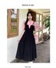 Plus Size Faux Two-Piece Spliced Design Slimming Little Black Dress for a Flattering Summer Look