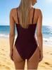 2026 European American Women's Strappy Sexy Slimming One-Piece Swimsuit Bikini.