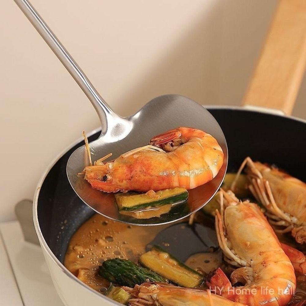 Durable Stainless Steel Kitchen Stir Fry Spoon Mushroom Shape Wood Handle Cooking Spoon Cooking Spatula Kitchen Tools