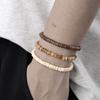 Handgefertigte Geometrische Kokosnussschalen-Perlenarmbänder für Männer und Frauen mit mehrlagigem Design
